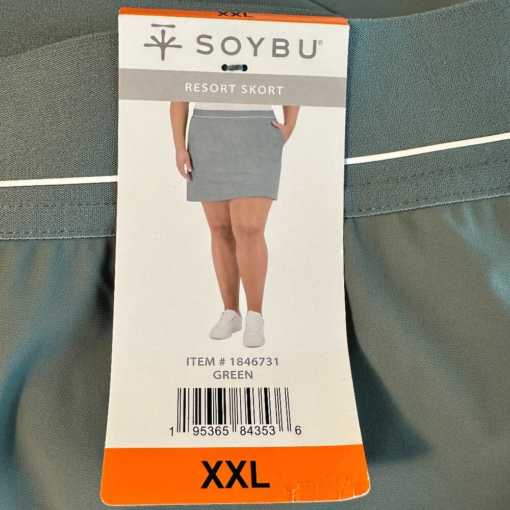 New Soybu Women's Skort Size XXL Green With Inner Shorts Activewear Resort Golf